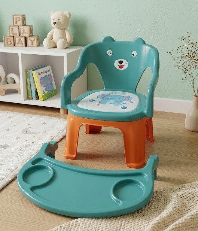Baby Feeding Chair| كرسى طعام للاطفال 2 فى ١ كرسى عادى و ترابيزة اكل